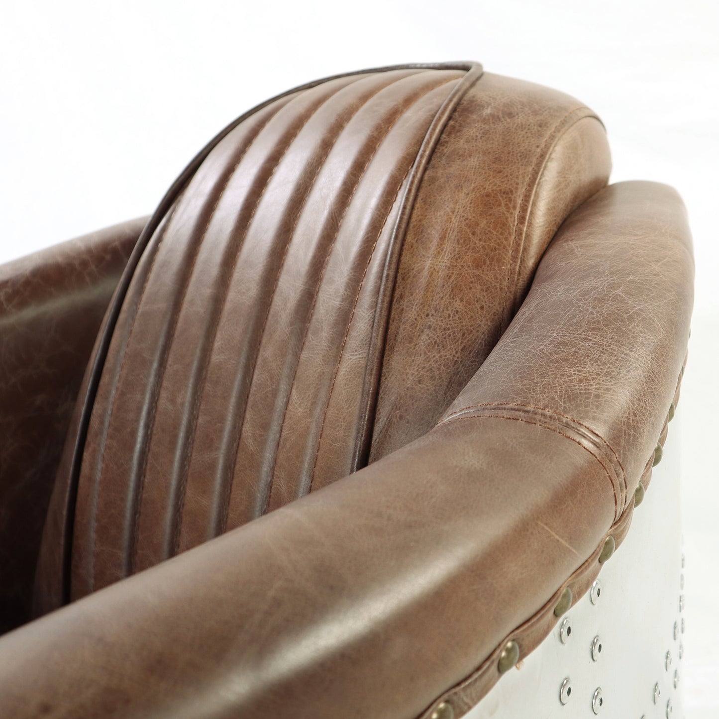 Brancaster Top Grain Leather Upholstered Chair
