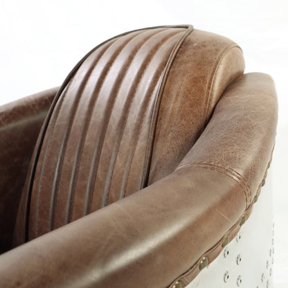 Brancaster Top Grain Leather Upholstered Chair