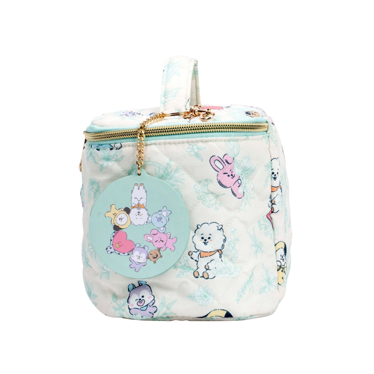 Impressions Vanity with BT21 Quilted Train Case w/ Mirror Keychain