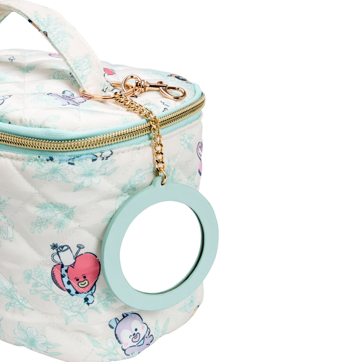 Impressions Vanity with BT21 Quilted Train Case w/ Mirror Keychain