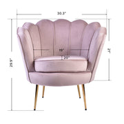 Isabella Channel Tufted Vanity Armchair