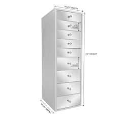 SlayStation® Mirrored 9-Drawers Vanity Storage Unit