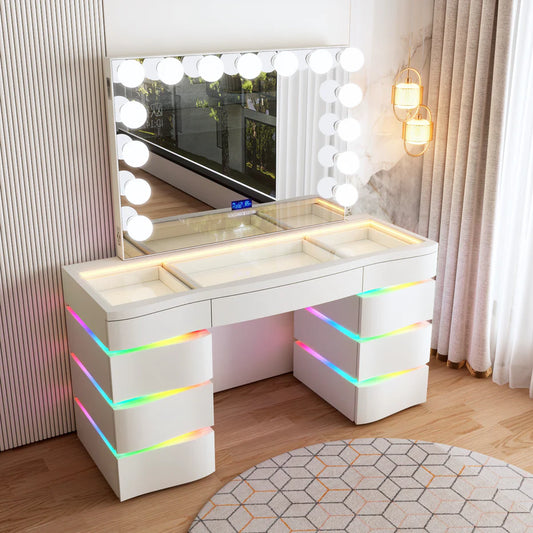 SlayStation® Nebula Vanity Table & RGB Mirror Bundle
