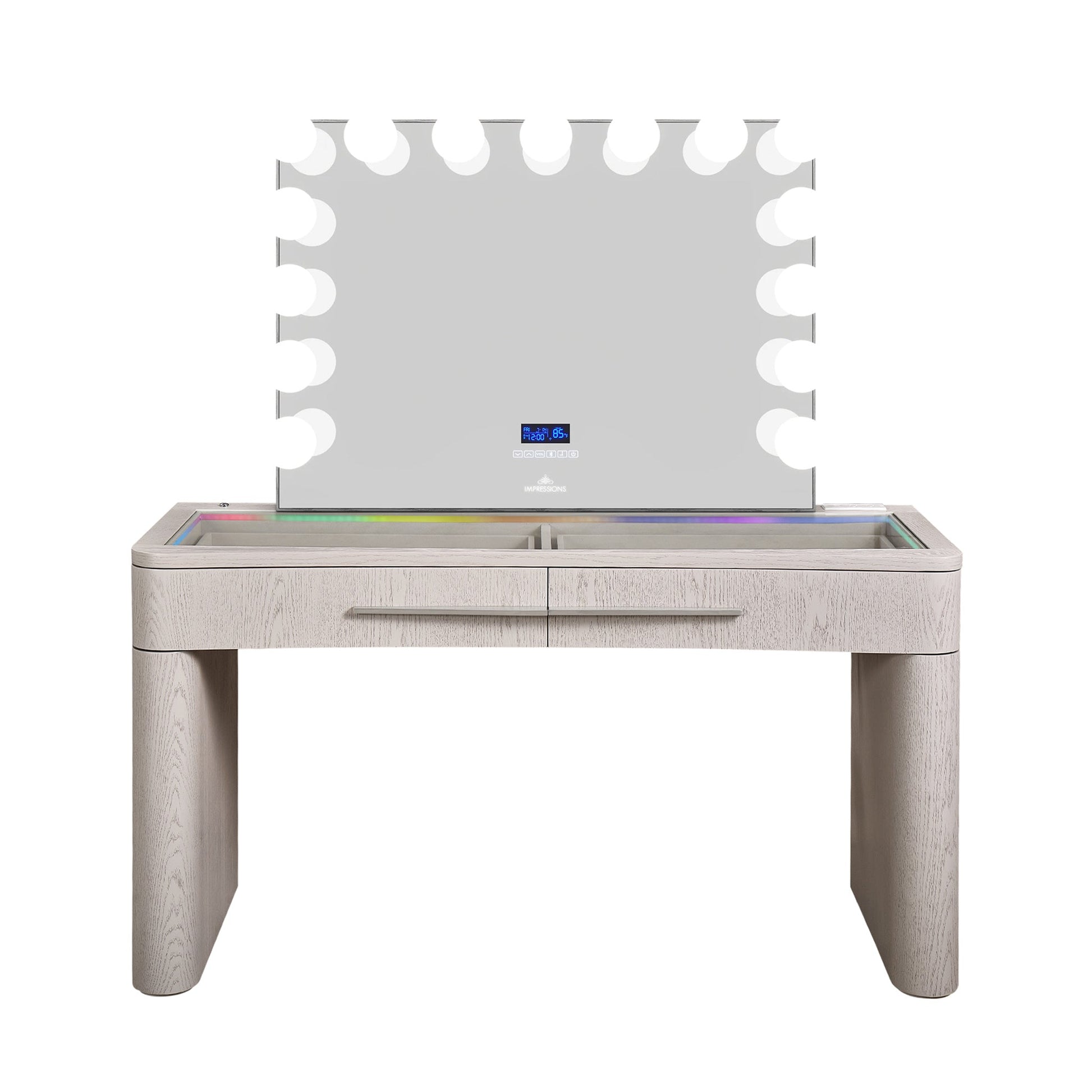 SlayStation® Willow Premium Vanity Table w/ RGB Light + Vanity Mirror Bundle
