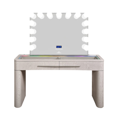 SlayStation® Willow Premium Vanity Table w/ RGB Light + Vanity Mirror Bundle