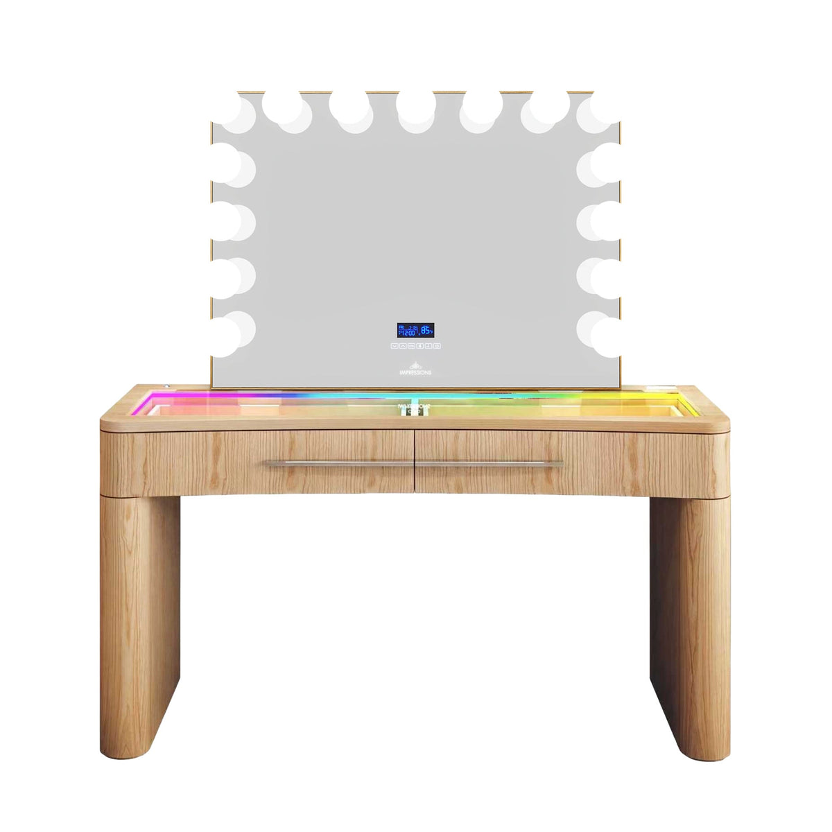 SlayStation® Willow Premium Vanity Table w/ RGB Light + Vanity Mirror Bundle