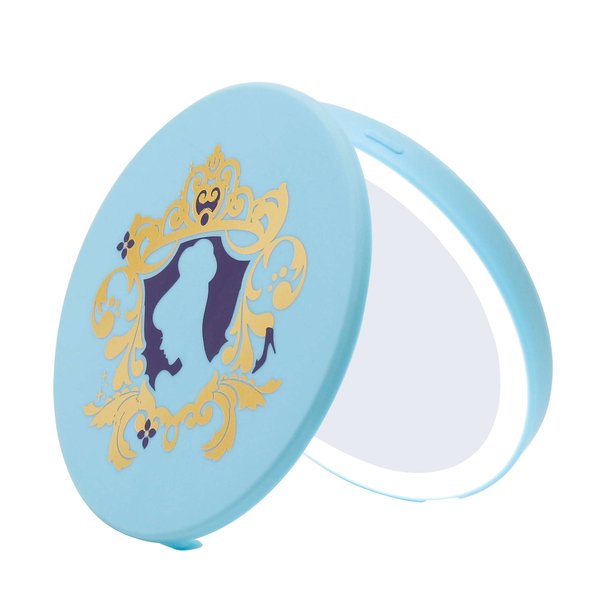 Cinderella Compact Mirror with Wireless Power Bank Charging Base