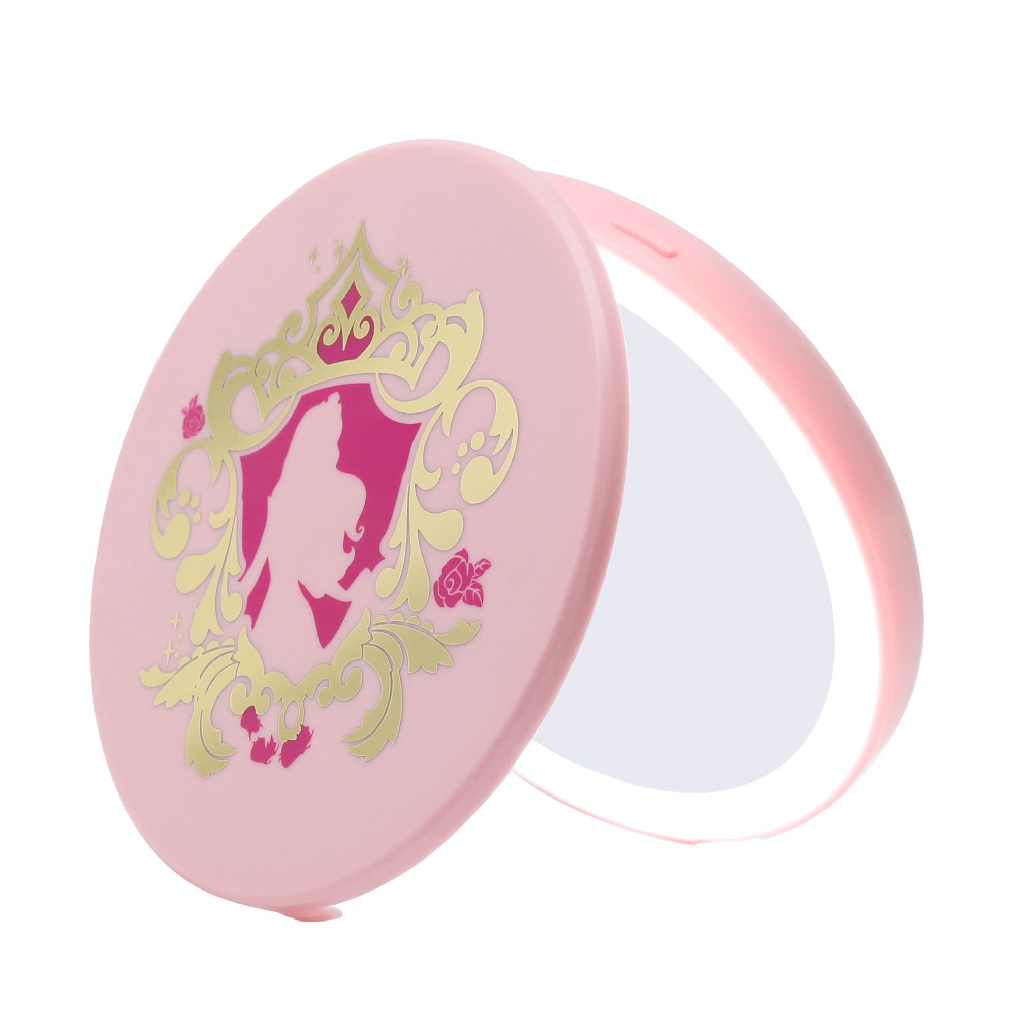 Aurora Compact Mirror with Wireless Power Bank Charging Base
