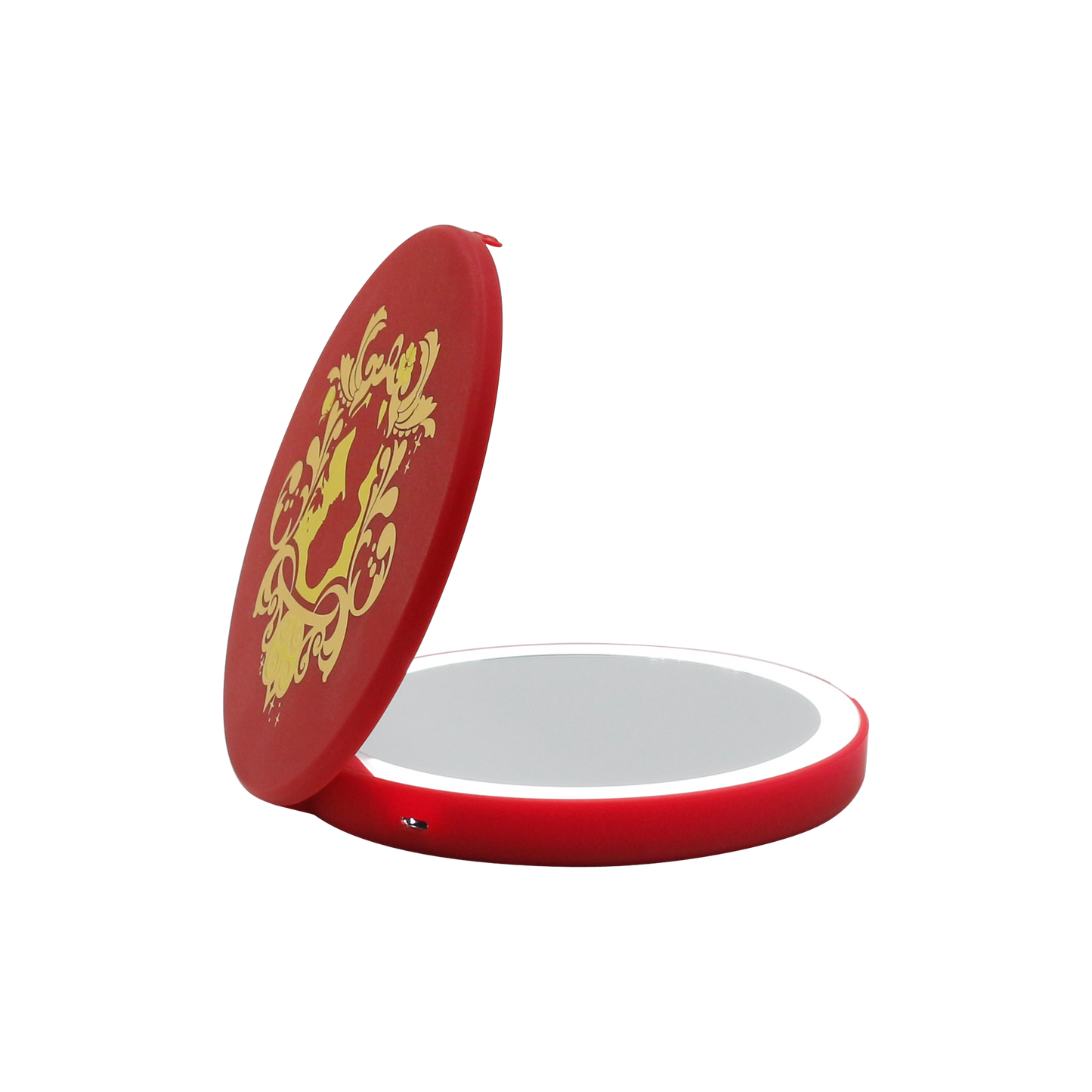 Snow White Compact Mirror with Wireless Power Bank Charging Base