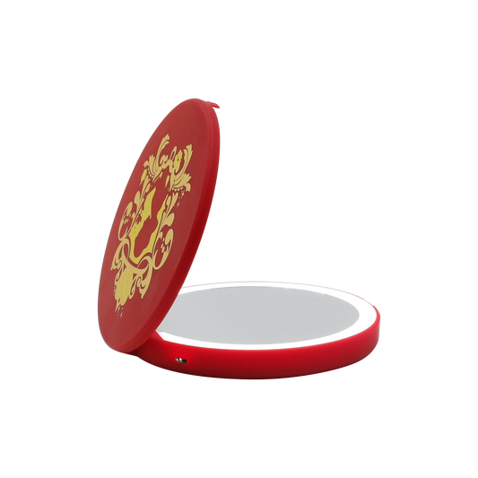 Snow White Compact Mirror with Wireless Power Bank Charging Base