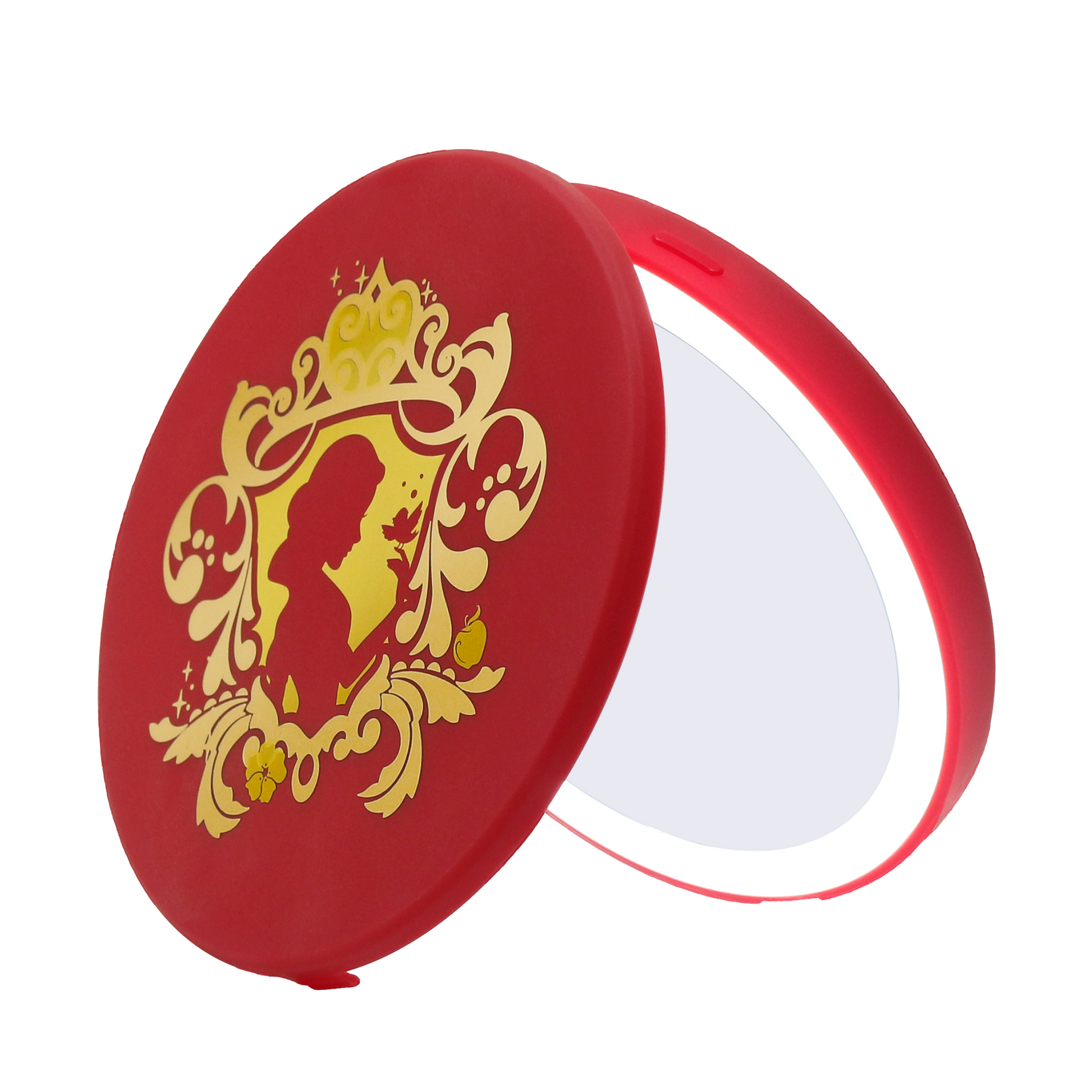 Snow White Compact Mirror with Wireless Power Bank Charging Base