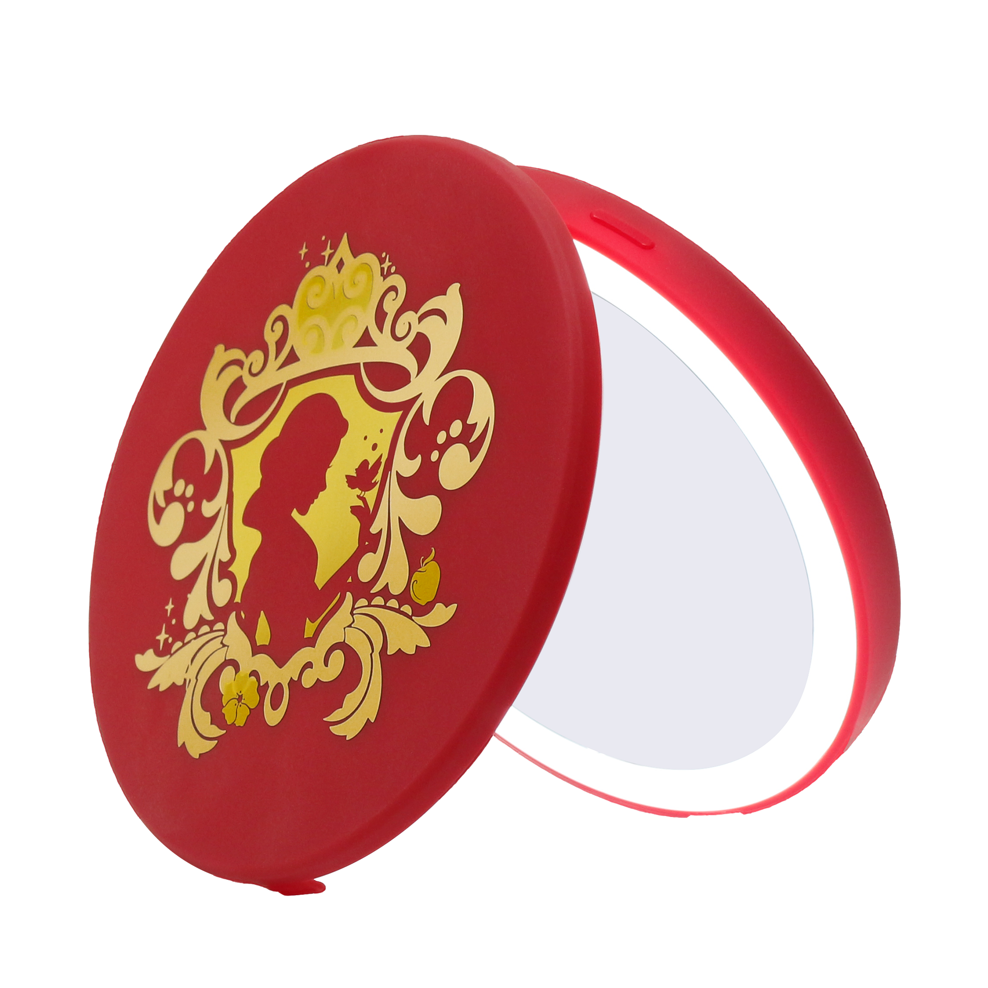 Snow White Compact Mirror with Wireless Power Bank Charging Base