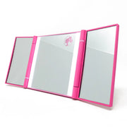 Espejo de maquillaje LED mini plegable de tres pliegues Barbie™