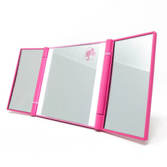 Espejo de maquillaje LED mini plegable de tres pliegues Barbie™