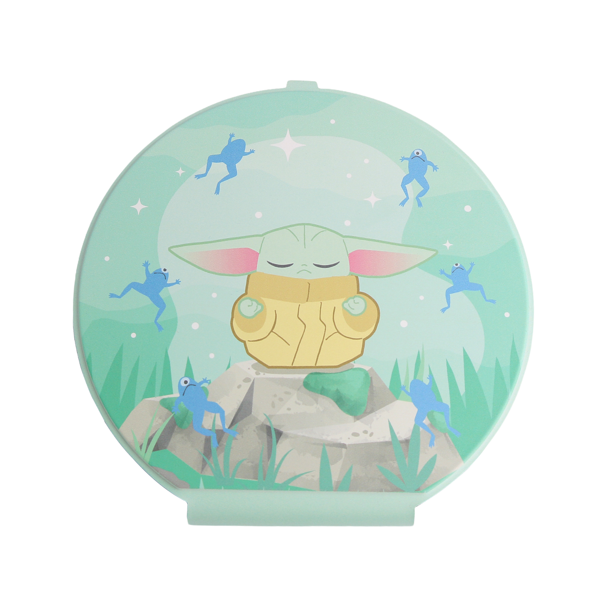 Grogu‚Ñ¢ "Floating Frogs" Round Folio LED Makeup Mirror