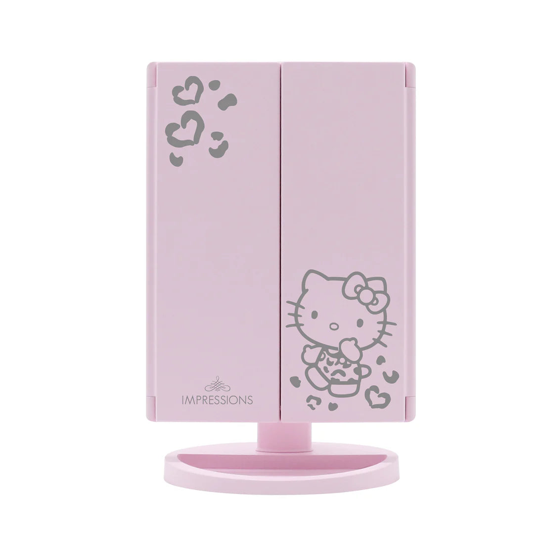 Espejo de maquillaje LED triple con aumento de Hello Kitty