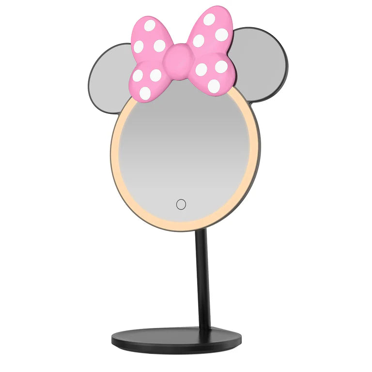 Espejo de maquillaje de mesa con luz LED y diseño de Minnie Mouse Bowtiful