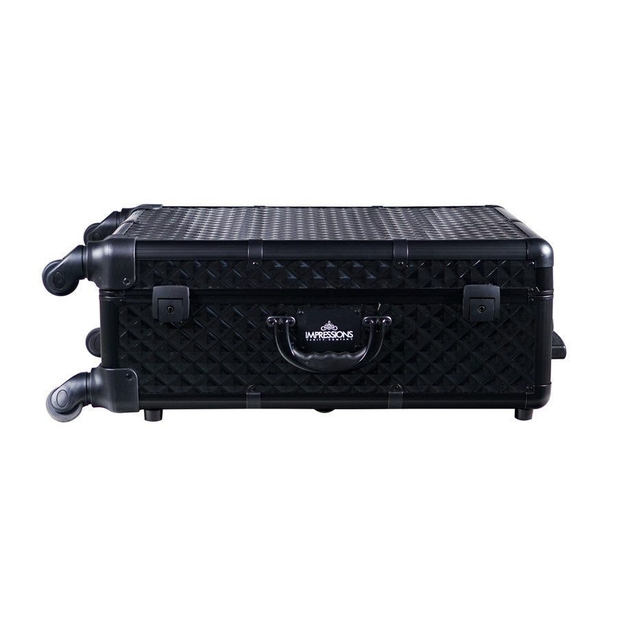SlayCase® Pro Vanity Travel Train Case with Stand in Black Studded