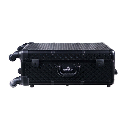 SlayCase® Pro Vanity Travel Train Case with Stand in Black Studded