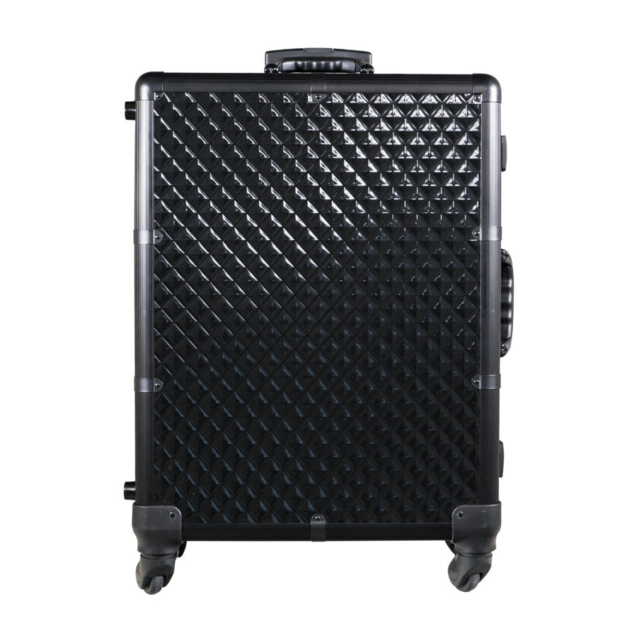 SlayCase® Pro Vanity Travel Train Case with Stand in Black Studded