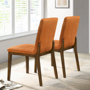 Silla de comedor Inés de terciopelo naranja quemado (juego de 2)