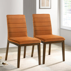 Silla de comedor Inés de terciopelo naranja quemado (juego de 2)