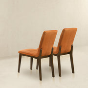 Silla de comedor Inés de terciopelo naranja quemado (juego de 2)