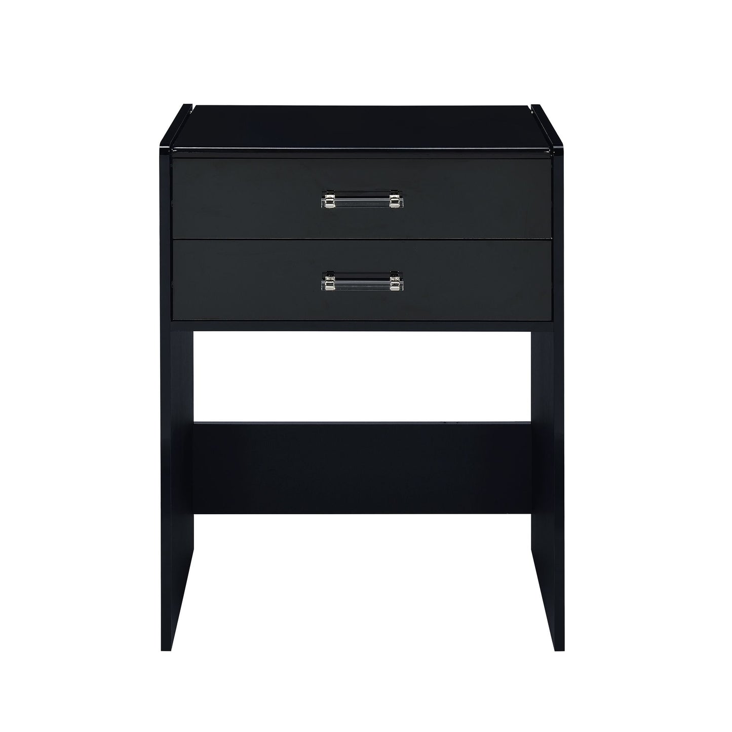 Irvine Mini Dressing Table with Stool, LED and USB in Glossy Black
