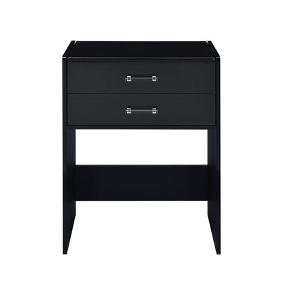 Irvine Mini Dressing Table with Stool, LED and USB in Glossy Black