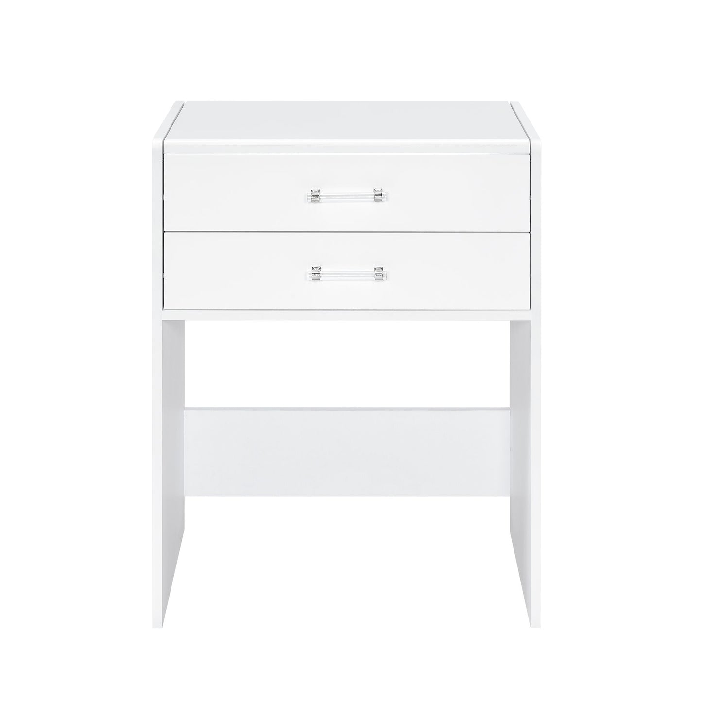 Irvine Mini Dressing Table with Stool, LED and USB in Glossy White