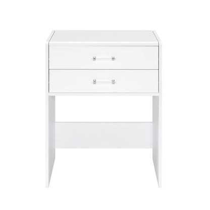Irvine Mini Dressing Table with Stool, LED and USB in Glossy White