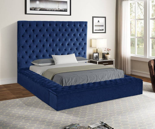 Jake Queen Bed in Navy Blue