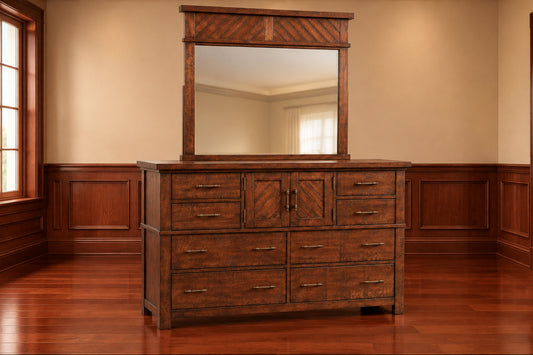 Jax Cherry Dresser & Mirror Set