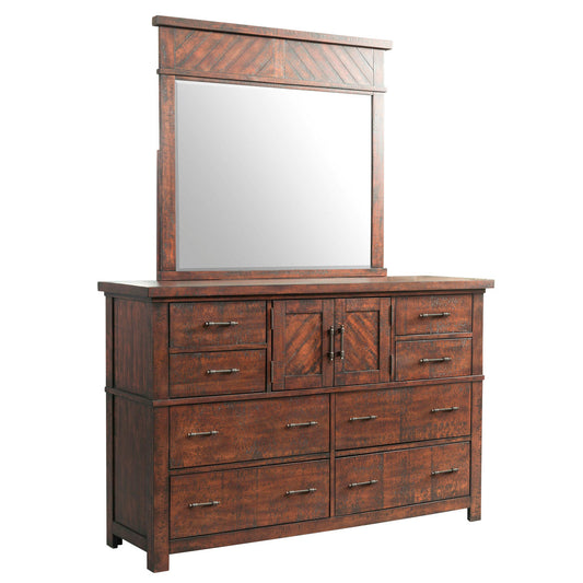 Jax Cherry Dresser & Mirror Set