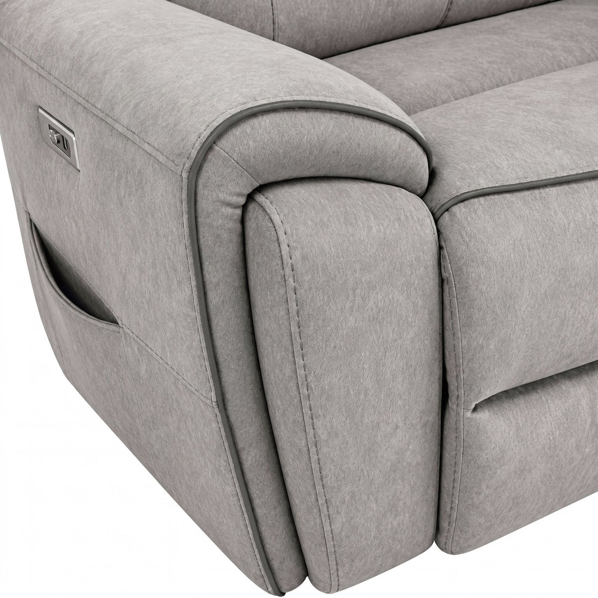 Jackpot P1 Sofa with Heat Massage in Explore Light Grey