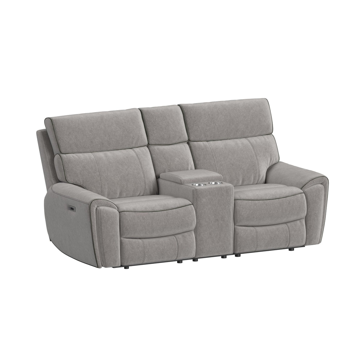Jackpot P1 Loveseat w/Console in Explore Light Grey