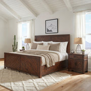 Jax Queen Platform Storage 3PC Bedroom Set with 2 Nightstands in Cherry