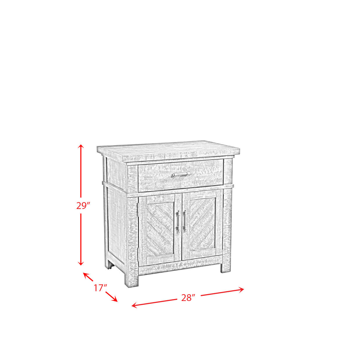 Jax Queen Platform Storage 3PC Bedroom Set with 2 Nightstands in Cherry