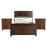 Jax Queen Platform Storage 3PC Bedroom Set with 2 Nightstands in Cherry