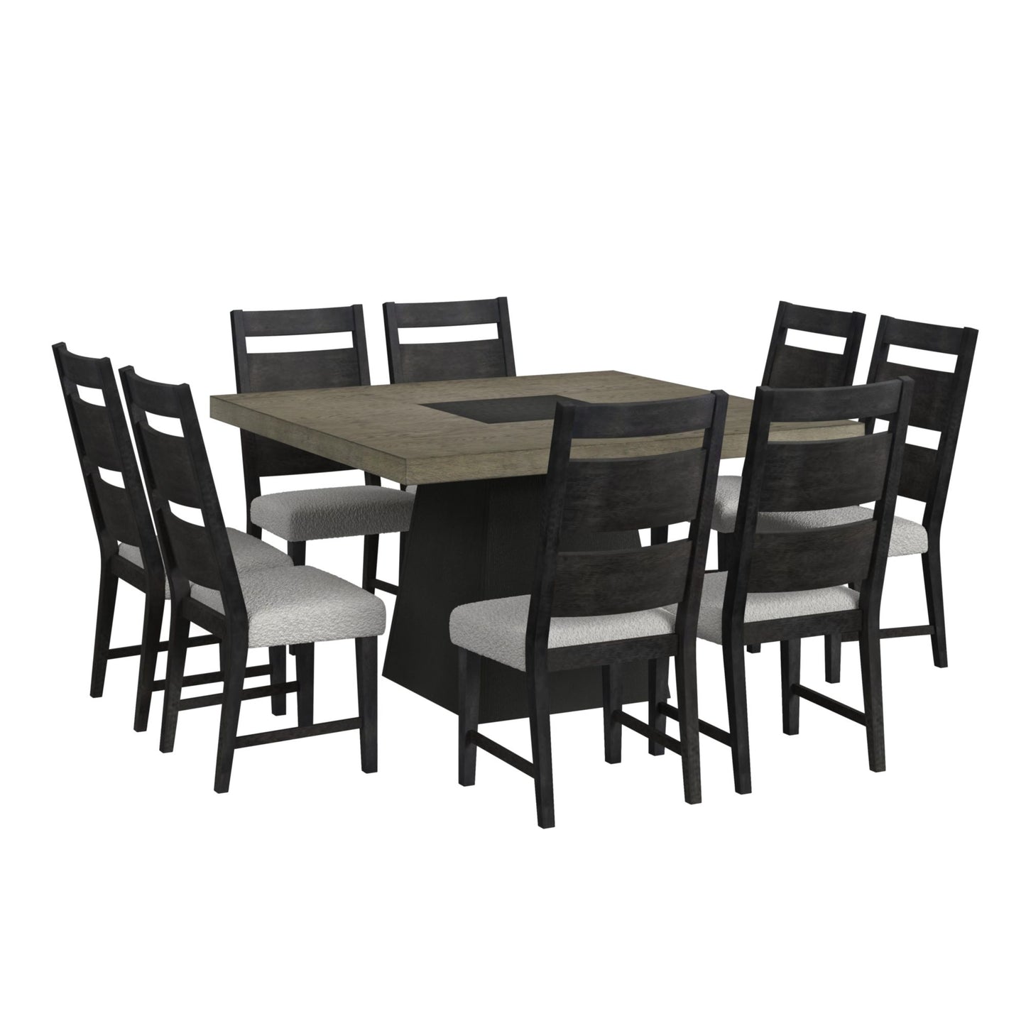 Jemma Square Table w/ Grey Top & Dark Espresso Base
