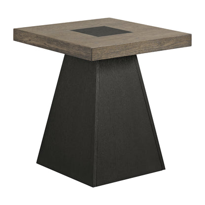 Jemma End Table in Grey and Dark Espresso
