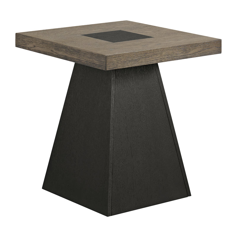Jemma End Table In Grey And Dark Espresso