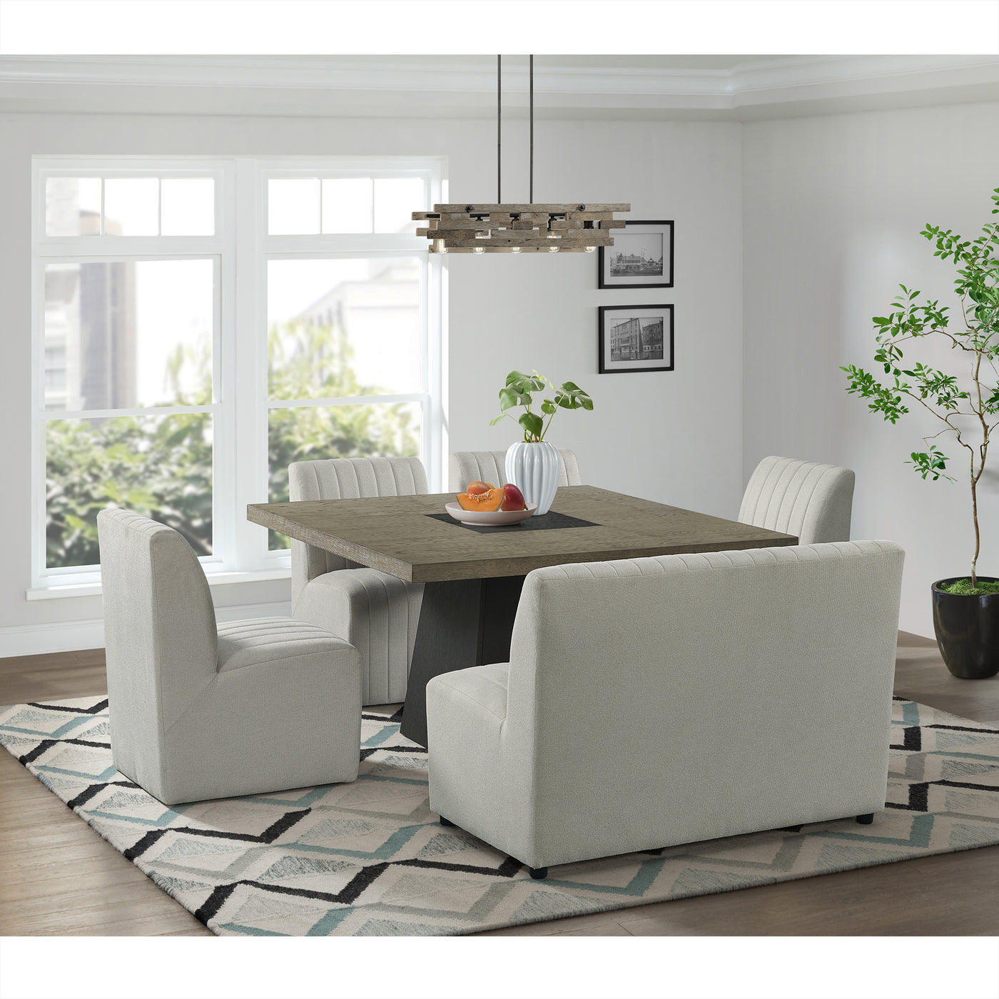 Jemma Upholstered Bench in Beige Linen