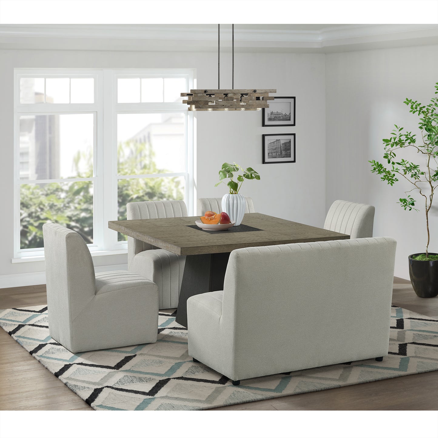 Jemma Upholstered Bench in Beige Linen