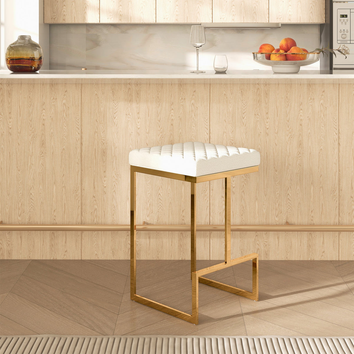 Taburete de mostrador Joel beige Boucle