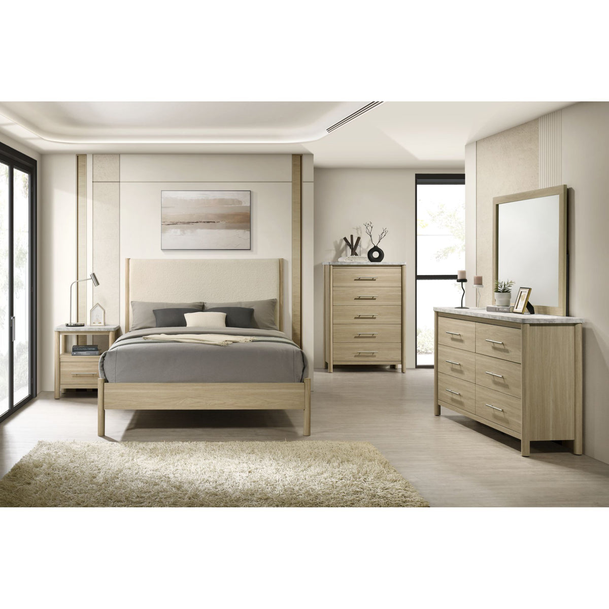 Jonas Full 3PC Bedroom Set in Natural