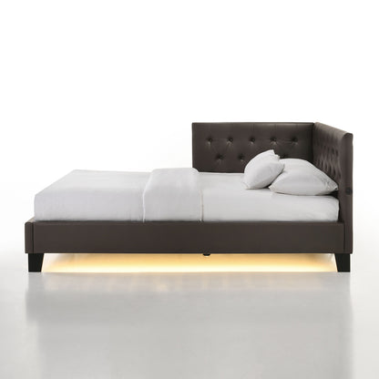 Julesburg Corner Twin Bed in Brown PU