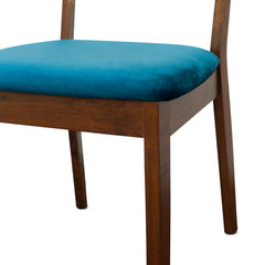 Sillas de comedor Kaden de terciopelo azul marino (juego de 2)