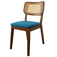 Sillas de comedor Kaden de terciopelo azul marino (juego de 2)