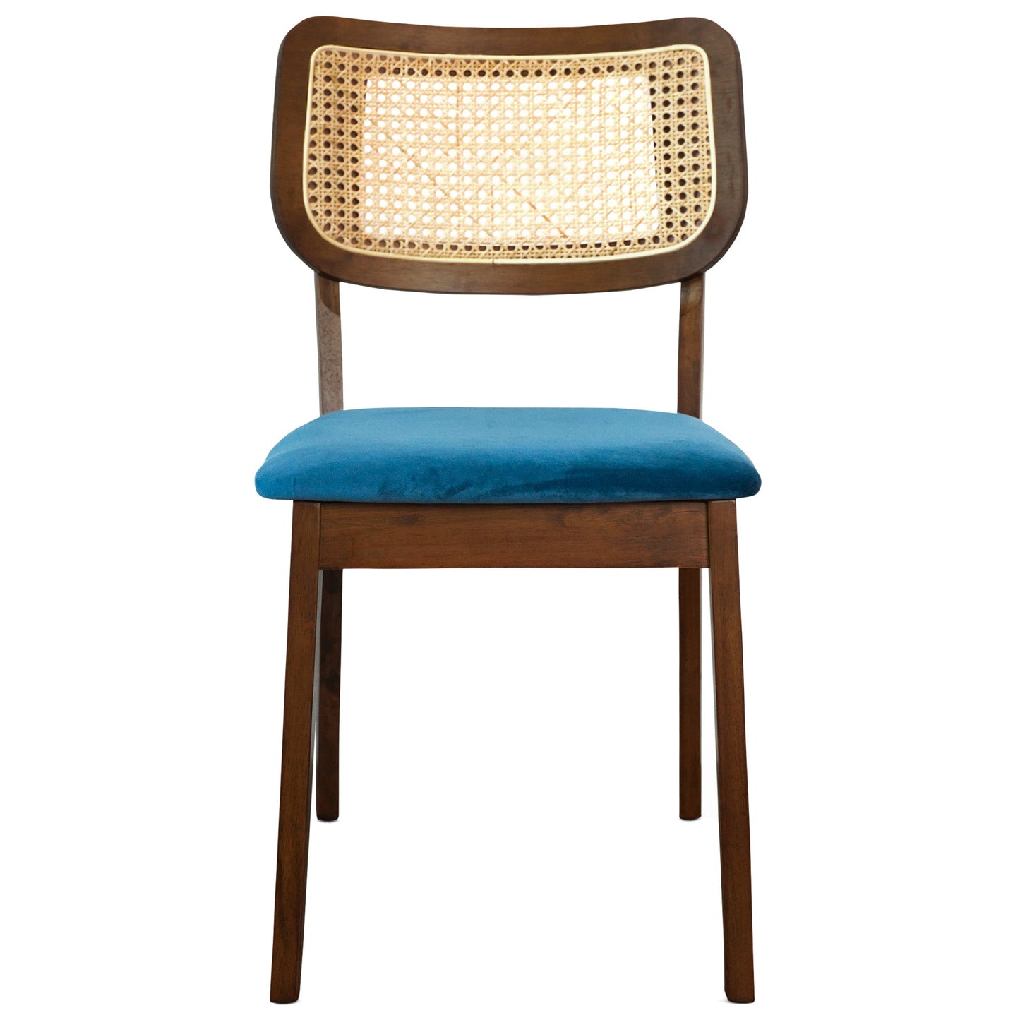 Sillas de comedor Kaden de terciopelo azul marino (juego de 2)